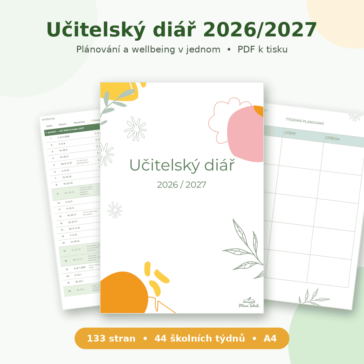 Učitelský diář 2026/2027 – náhled 2